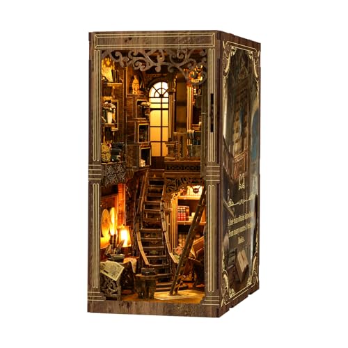 BATTREVO DIY Book Nook Kit - Biblioteca Libri antichi - Kit di costruzione in legno 3D per libreria Decorazione - Idea regalo per adulti e adolescenti Regali di Natale e compleanno
