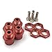FainWan 4-Pack 12mm to 17mm Wheel Hex Hub Adapter Extension Conversion for 1/10 RC Car and Upgrade 1/8 Tires(RED)