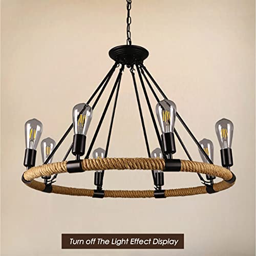 Lampe à suspension rétro créative avec structure rigide en fer forgé B