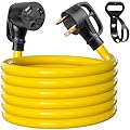 30 Amp 10FT RV Extension Cord with Grip Handle, 3 Prong 250 Volt, Power Extension Cord Waterproof with Power Cord Organizer, NEMA TT-30P to NEMA TT-30R, UL Listed
