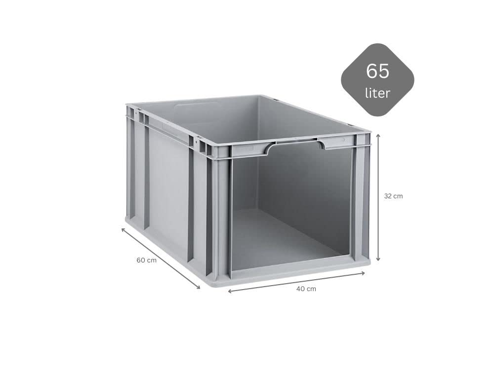 SuperSparSet 3x Eurobox NextGen Store | HxBxT 32x40x60cm | 65 Liter | Front offen | Eurobehälter, Transportbox, Transportbehälter, Stapelbehälter