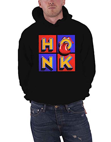 Rolling Stones The Hoodie Honk Album Band Logo Official Mens Black Pullover M