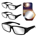 Solar Eclipse Glasses AAS Approved 2024 (3 Pack+1 Filter Lens) ISO 12312-2:2015(E) & CE Certified, Durable Plastic Eclipse Glasses for Direct Sun Viewing