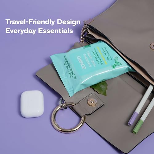 Zoviro Hand Sanitizer Wipes, Tea Tree Essential Oil, Hand Wipes Travel Size thumb #4