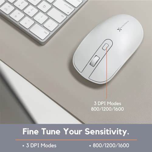 X9 Performance Usb C Mouse Wireless With Usb And Type C Receiver - Great Cordless Multi-Device Mouse - 2.4G Rf White Usb Type C Wireless Mouse For Macbook Pro/Air, Apple Mac, Imac, Laptop, Pc Computer #TOP5