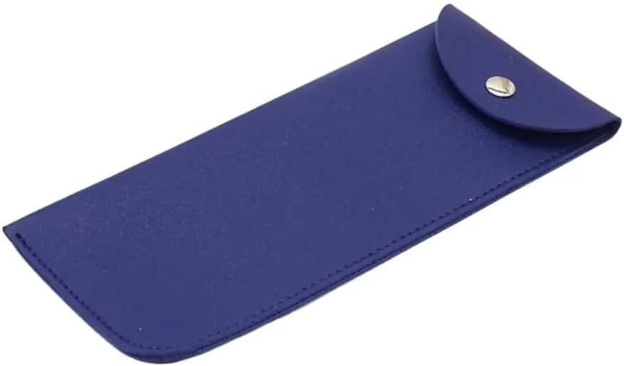 3/6PCS PU Leather Glasses Bag Protective Cover Sunglasses Case Reading Eyeglasses Eyewear Protecter Case With Metal Buckle Portable(Light blue,6PCS)