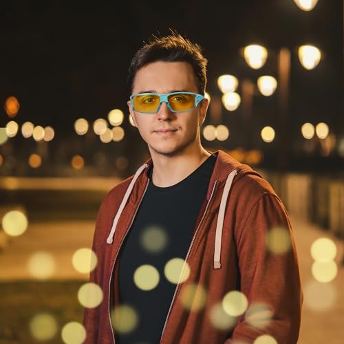 FEISEDY Night Driving Fit Over Glasses Sunglasses for Men Women,Polarized Wrap Around Yellow Sunglasses UV400 B2593