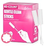 (40-Pack) Calvana White Drip Sticks for Females, Drip Stick Absorbing Sponge, Awkward Essentials, Soft and Comfortable Design, Long Handle Easy Grip, Individually Packaged