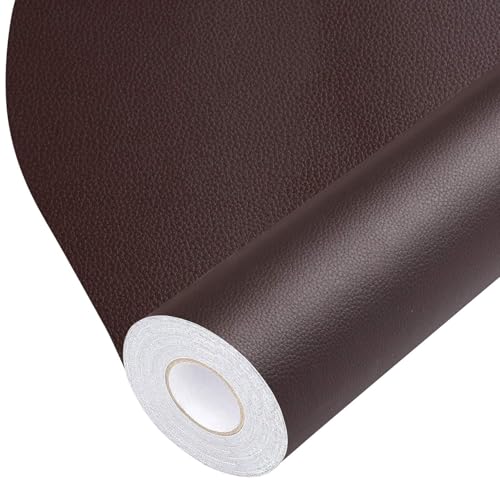 BSZHTECH Self Adhesive Leather Repair Patch Tape for Couch Sofa Dark Brown