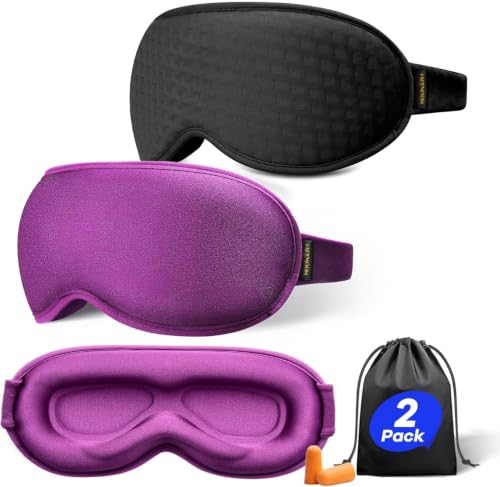 Image of FACEMOON Blackout Weighted Eye Masks for Women & Men, 3D Sleep Mask
