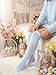 Syhood 1 Pairs Baby Blue Valentine's Day Knee High Socks Mardi Gras Thigh High Socks for Women Easter St. Patrick's Day Party Costume
