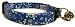 Breakaway Cat Collar in Holiday Christmas Blue Snow Flakes (Handmade in the U.S.A.)