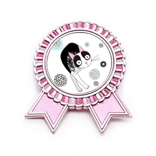 Broche chat rose en métal fin idéale pour égayer vos vestes et écharpes