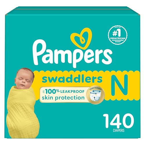 Image of Pampers Baby Diapers - Swaddlers - Size 0, 140 Count, Ultra Absorbent Disposable Newborn Diaper
