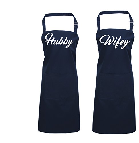 Tablier de cuisine assorti Hubby & Wifey : le cadeau de mariage idéal et complice