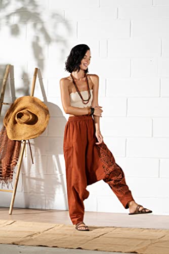 The Veshti Company Women's Printed Harem Pants - Boho Yoga Baggy Pants with Elastic Waist & Drawstring, Hippie Lounge Pants4