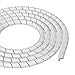 D-Line Cable Spiral Wrap, Cable Management Solution to Organize Cords 8.2 Feet Long (White)