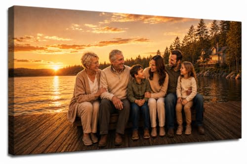 Custom Personalized Large Family Canvas Print from Photo Wall Art 30x48