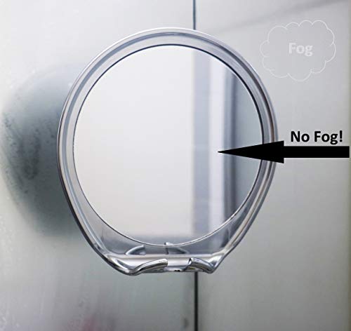 image for JiBen Fogless Shower Mirror with Power Locking Suction Cup, Built-in R