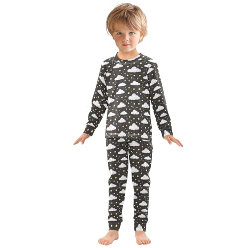 ODAWA Stars Clouds Black Clothes Fall Kids 18M Cotton Clothes Clothing Set3