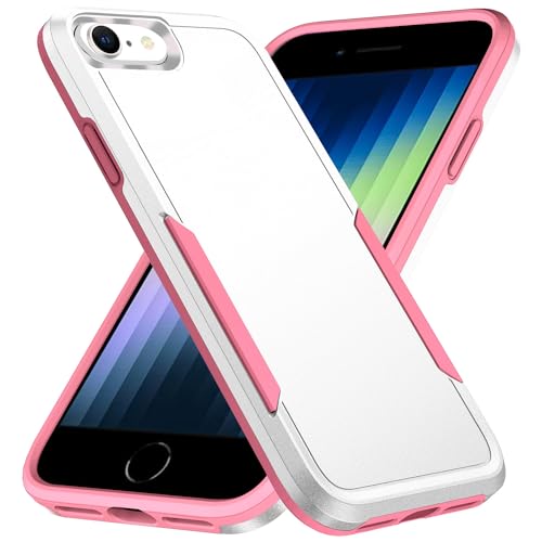 Hsefo Compatible with iPhone SE 2020/2022 Case, for iPhone 7/8 Case, Heavy Duty Shockproof Protective White Phone Case for SE2 / SE3 / 7/8, 4.7-inch