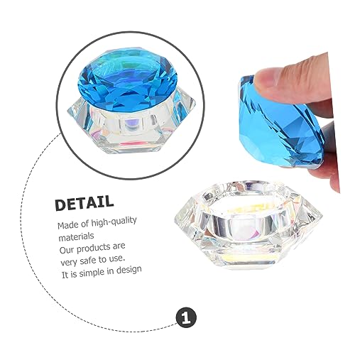 Vaso de Cristal para Uñas con Tapa, Portátil y Ligero miniatura 2