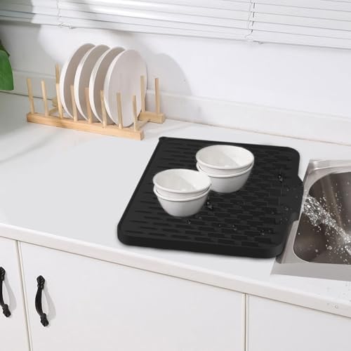 Escurridor de platos enrollable de silicona suave con canales de drenaje 5