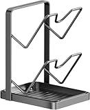 Xiangqianzou Topfdeckel Organizer Küchenregal,Topfdeckelhalter Küche, 2 in 1 Deckelhalter für Zwei Topfdeckel,Küchen Organizer Platzsparend, Aufbewahrungsregal