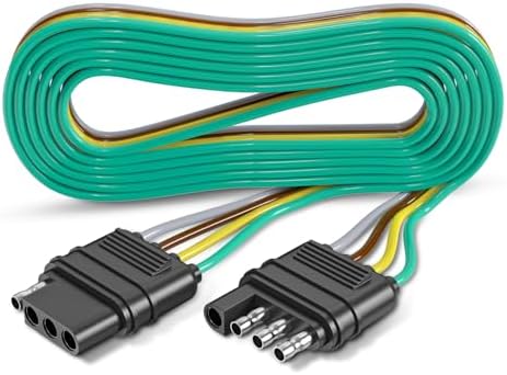 4 Pin Trailer Connector Harness Extension 80 Inch, 16AWG 4 Way Tr...