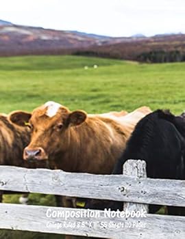 Composition Notebook: College Ruled Cow Farm Bull Bovine Cattle Cute Composition Notebook, Girl Boy School Notebook, College Notebooks, Comp