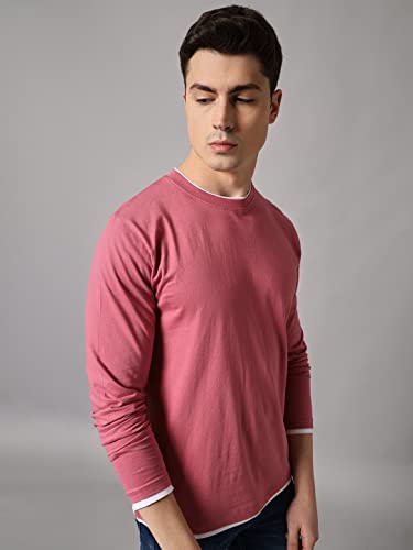 Image of The Dry STATEMen's Full Sleeve Basic Fit T-Shirt with Contrast Tipping Details Neck