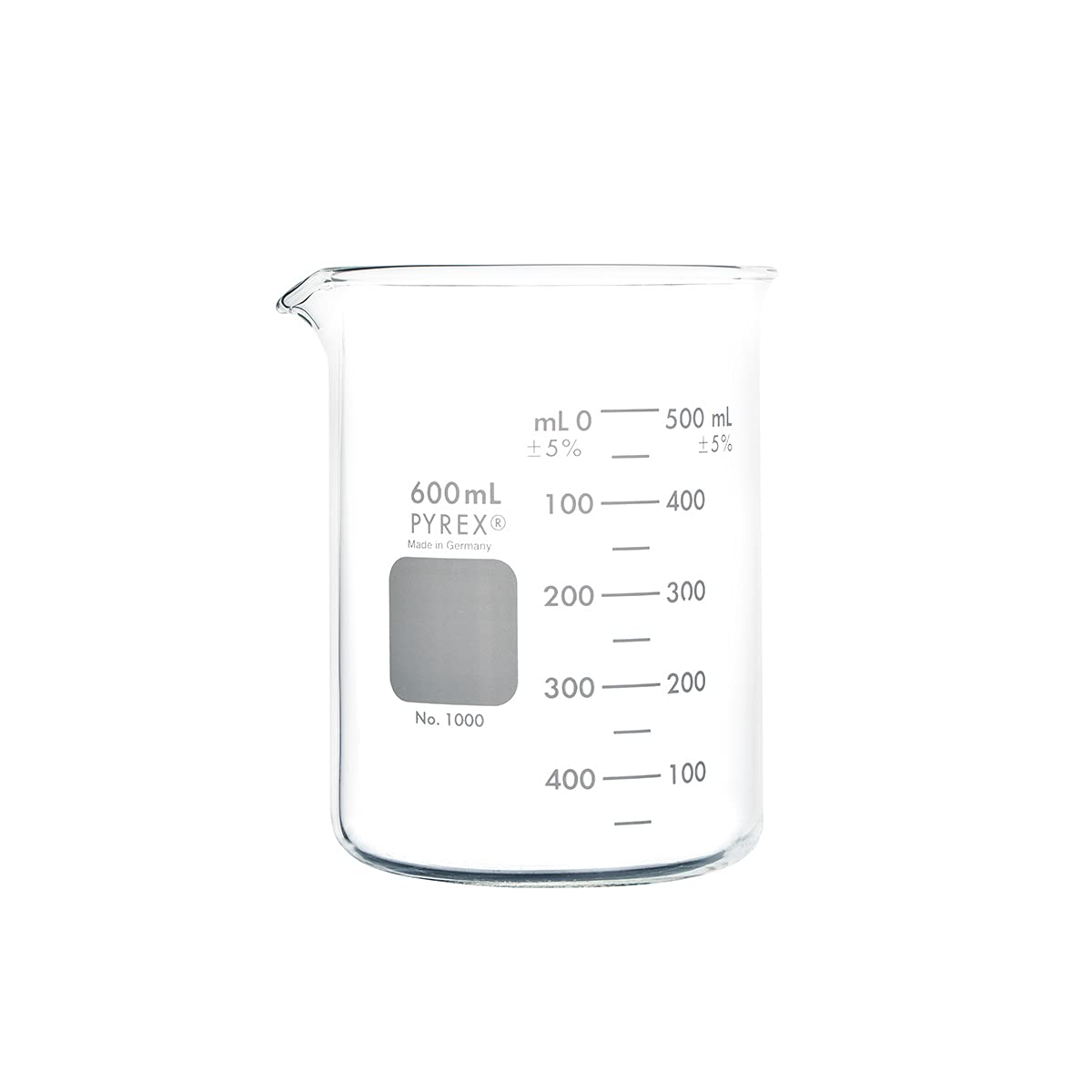 PYREX Griffin Borosilicate Glass Beaker- Low Form Graduated Measuring Beaker with Spout– Premium Scientific Glassware for Laboratories, Classrooms or Home Use - PYREX Chemistry Glassware, 600mL, 2/Pk — Amazon image 10