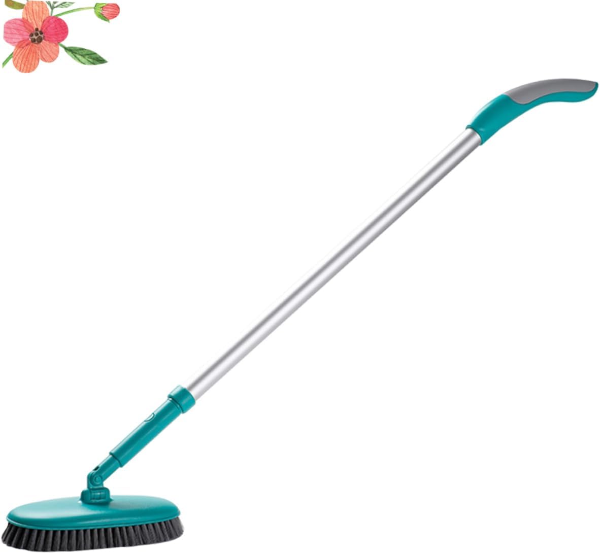 Rotating Floor Brush for Shower Tile Grout Cleaner Long Handle Soft Bristles Home Accessories