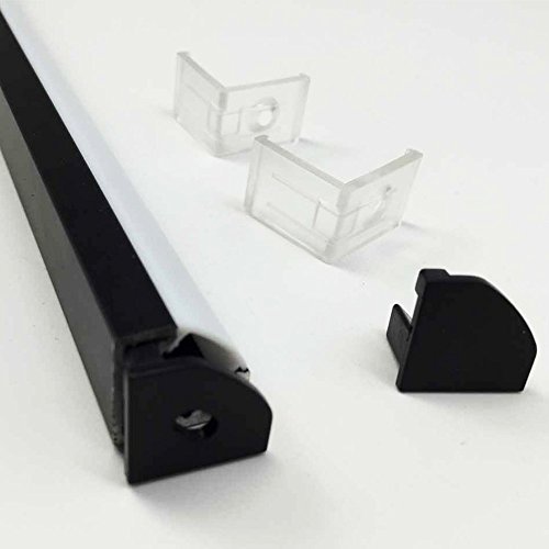 image for LightingWill 10-Pack V-Shape LED Aluminum Channel 3.3ft/1M Anodized Bl