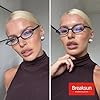 Breaksun Retro Small Oval Glasses for Women Men 90s Small Face Blue Light Eyeglasses Cosplay Y2K Fake Glasses (Black) #1