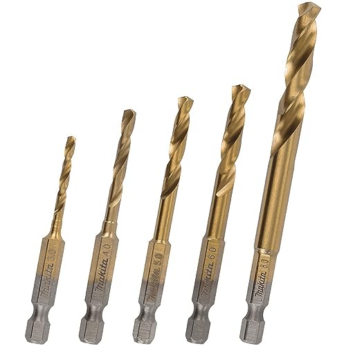 Makita B-57308 Jeu de forets métalliques HSS-TiN 5 pièces