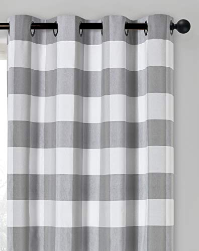 Goodgram Country Farmhouse Living Classic Buffalo Plaid Checkered Grommet Top Curtains - Assorted Colors & Sizes (Gray, 84 In. Long) #TOP1