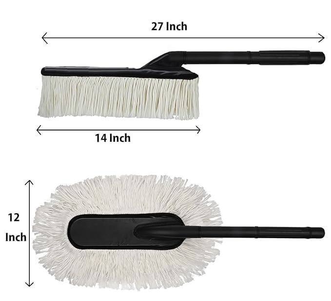 Image of Car Cleaning Duster with Long Handle | Microfiber Car Dust Brush for Interior & Exterior | Scratch-Free Vehicle Cleaning Mop for Car, Bike & Home