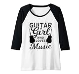 Gitarristin Gitarrenlehrerin Gitarren Mädchen Raglan