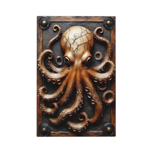 Decorative Light Switch Cover Plate Vintage Octopus 1 Gang No Device Single Blank Outlet Covers Wall Plate Cover Switchplate Electrical Faceplate