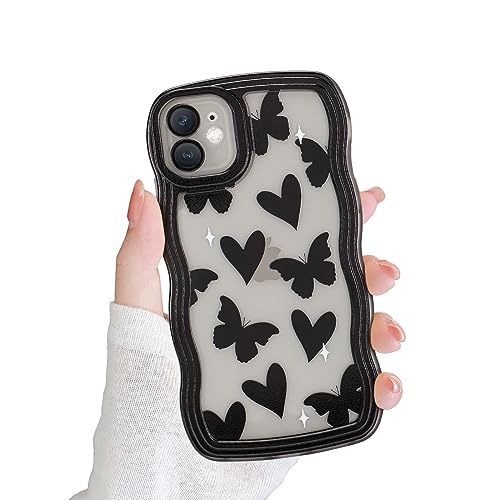 Newseego Cover Per IPhone 14 Con Cuori Dorati - Morbida Silicone Antiurto (Viola)