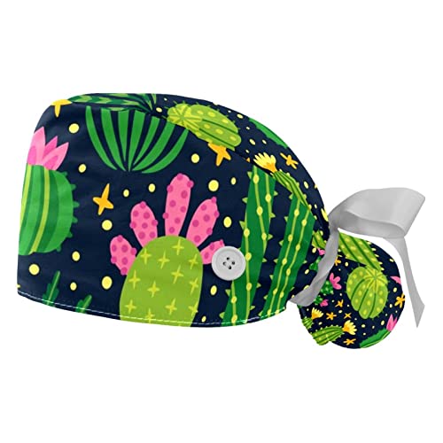 Chapeaux de travail cactus lot de 2 casquettes bouffantes JDEZ