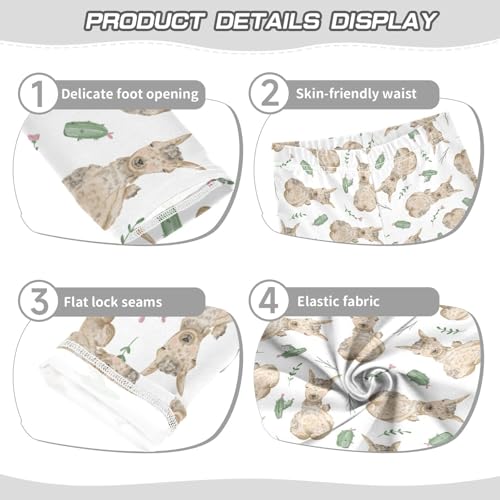 Alpaca Watercolor Girls Leggings,Workout Leggings for Girls Toddler Athletic Leggings Size for 3-10T3