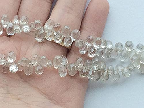 Perles briolettes en zircon naturel champagne à offrir pour fabriquer un collier unique