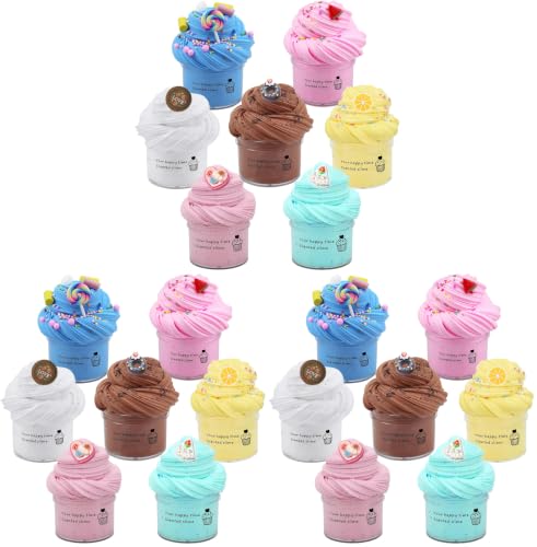 Image of ZONEWAY 21 Pack Cake Butter Slime Kits, Soft and Non-Sticky Slime Kit Party Favors for Girls and Boys