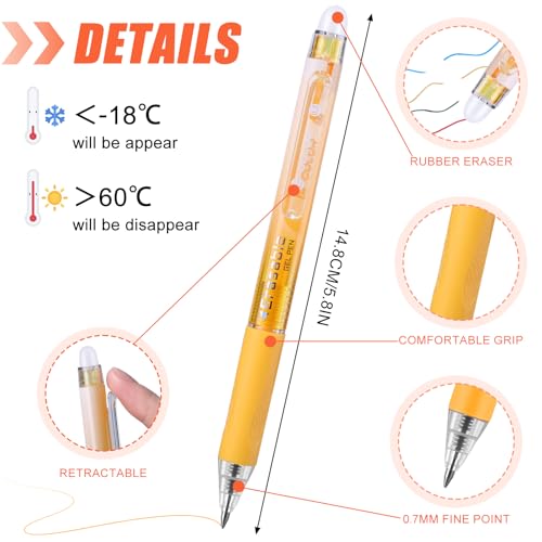 miikoul 36 Colors Erasable Gel Pens, 0.7mm Fine Point Retractable Colored Pens Make Mistakes Disappear Smooth Writing Erasable Pens Multicolor Inks for Drawing Writing Coloring Office School Supplies