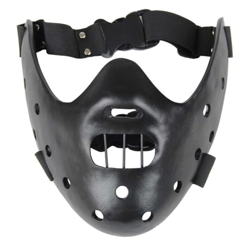 QSLWcos Hannibal Lecter Mask Horror The Silence of The Lambs Hacker Mask Scary Demon Resin Halloween Cosplay Props for Adults