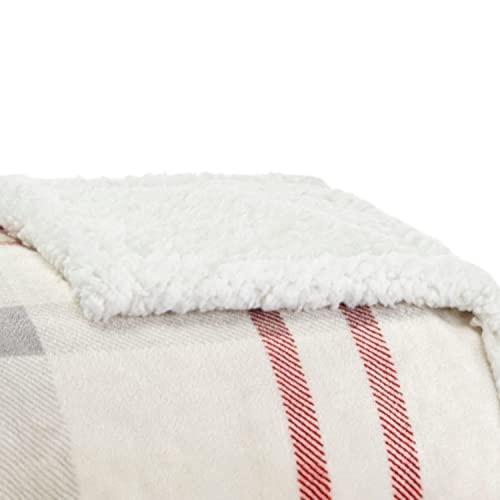 Eddie Bauer Ultra-Plush Collection Throw Blanket-Reversible Sherpa Fleece Cover, Soft & Cozy, Perfect For Bed Or Couch, New Castle Red #TOP3