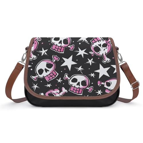 Sac à main pour femmes en cuir motif crânes chic