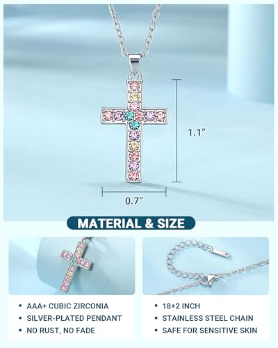 Cross Necklace Baptism First Communion Christening Religious Christian Easter Confirmation Gifts3